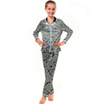 Sketchy abstract artistic print design Kids  Satin Long Sleeve Pajamas Set