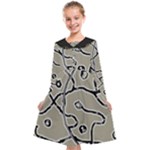 Sketchy abstract artistic print design Kids  Midi Sailor Dress