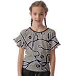 Sketchy abstract artistic print design Kids  Cut Out Flutter Sleeves