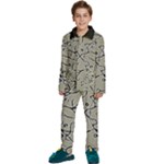 Sketchy abstract artistic print design Kids  Long Sleeve Velvet Pajamas Set