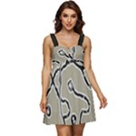 Sketchy abstract artistic print design Ruffle Strap Babydoll Chiffon Dress