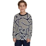 Sketchy abstract artistic print design Kids  Crewneck Sweatshirt