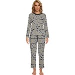 Sketchy abstract artistic print design Womens  Long Sleeve Lightweight Pajamas Set