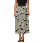 Sketchy abstract artistic print design Classic Midi Chiffon Skirt