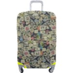Sticker Collage Motif Pattern Black Backgrond Luggage Cover (Large)