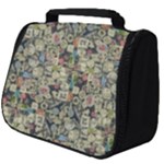 Sticker Collage Motif Pattern Black Backgrond Full Print Travel Pouch (Big)