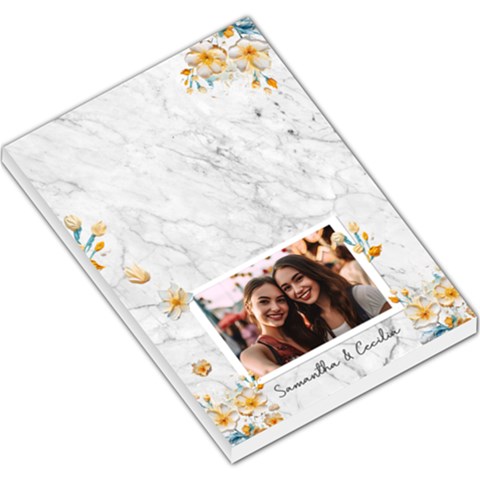 Personalized Oil Painting Floral Marble Texture Photo Name Any Text Large Memo Pad Large Memo Pads from UrbanLoad.com