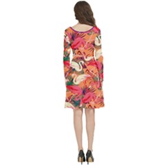 Long Sleeve V-neck skater dress with Pockets 