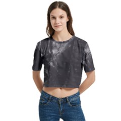 Women s Round Neck Short Sleeve Crop Top 
