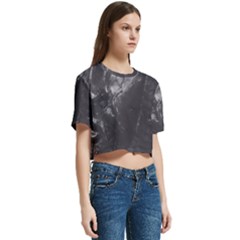 Women s Round Neck Short Sleeve Crop Top 