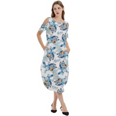 Cold Shoulder Loose Fit Dress With Pockets 