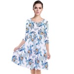 Bluey, Bluey merch, Bluey pattern, Bluey Bluey, bingo, Bluey design, bluey dog Quarter Sleeve Waist Band Dress Bluey, Bluey merch, Bluey pattern, Bluey Bluey, bingo, Bluey design, bluey dog Quarter Sleeve Waist Band Dress