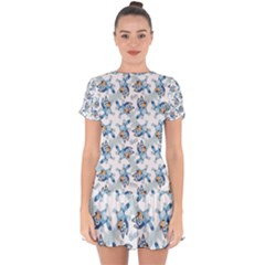 Drop Hem Mini Chiffon Dress 