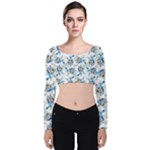 Bluey, Bluey merch, Bluey pattern, Bluey Bluey, bingo, Bluey design, bluey dog Velvet Long Sleeve Crop Top Bluey, Bluey merch, Bluey pattern, Bluey Bluey, bingo, Bluey design, bluey dog Velvet Long Sleeve Crop Top