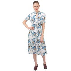 Keyhole Neckline Chiffon Dress 