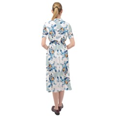 Keyhole Neckline Chiffon Dress 