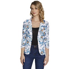 Women s One-Button 3/4 Sleeve Short Jacket 