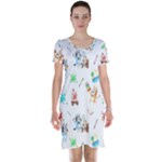Bluey, Bluey merch, Bluey pattern, Bluey Bluey, bingo, Bluey design, bluey dog Short Sleeve Nightdress Bluey, Bluey merch, Bluey pattern, Bluey Bluey, bingo, Bluey design, bluey dog Short Sleeve Nightdress