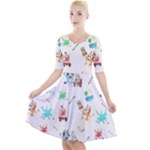 Bluey, Bluey merch, Bluey pattern, Bluey Bluey, bingo, Bluey design, bluey dog Quarter Sleeve A-Line Dress Bluey, Bluey merch, Bluey pattern, Bluey Bluey, bingo, Bluey design, bluey dog Quarter Sleeve A-Line Dress