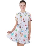 Bluey, Bluey merch, Bluey pattern, Bluey Bluey, bingo, Bluey design, bluey dog Short Sleeve Shoulder Cut Out Dress Bluey, Bluey merch, Bluey pattern, Bluey Bluey, bingo, Bluey design, bluey dog Short Sleeve Shoulder Cut Out Dress