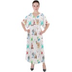 Bluey, Bluey merch, Bluey pattern, Bluey Bluey, bingo, Bluey design, bluey dog V-Neck Boho Style Maxi Dress Bluey, Bluey merch, Bluey pattern, Bluey Bluey, bingo, Bluey design, bluey dog V-Neck Boho Style Maxi Dress