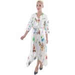 Bluey, Bluey merch, Bluey pattern, Bluey Bluey, bingo, Bluey design, bluey dog Quarter Sleeve Wrap Front Maxi Dress Bluey, Bluey merch, Bluey pattern, Bluey Bluey, bingo, Bluey design, bluey dog Quarter Sleeve Wrap Front Maxi Dress