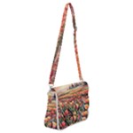 Tulips Field Tree Shoulder Bag with Back Zipper