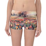 Tulips Field Tree Reversible Boyleg Bikini Bottoms