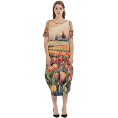 Cold Shoulder Loose Fit Dress With Pockets 