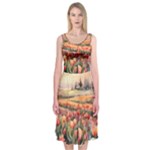 Tulips Field Tree Midi Sleeveless Dress