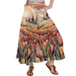 Tulips Field Tree Women s Satin Palazzo Pants