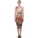 Tulips Field Tree Sleeveless Pencil Dress