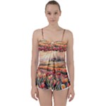 Tulips Field Tree Babydoll Tankini Top