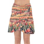 Tulips Field Tree Wrap Front Skirt