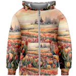 Tulips Field Tree Kids  Zipper Hoodie Without Drawstring