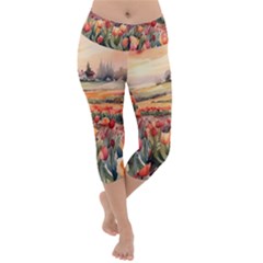 Lightweight Velour Capri Yoga Leggings 