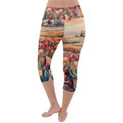 Lightweight Velour Capri Yoga Leggings 
