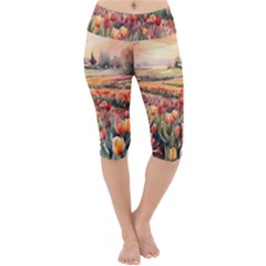 Lightweight Velour Cropped Yoga Leggings 