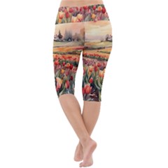 Lightweight Velour Cropped Yoga Leggings 