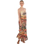 Tulips Field Tree Cami Maxi Ruffle Chiffon Dress