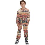 Tulips Field Tree Kids  Sweatshirt set