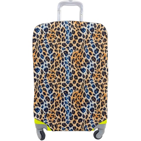 Blue Brown Leopard Luggage Cover (Large) from UrbanLoad.com