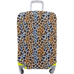 Blue Brown Leopard Luggage Cover (Large) from UrbanLoad.com