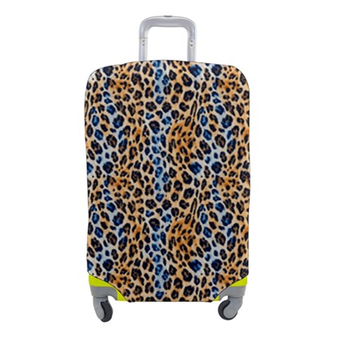 Blue Brown Leopard Luggage Cover (Small) from UrbanLoad.com