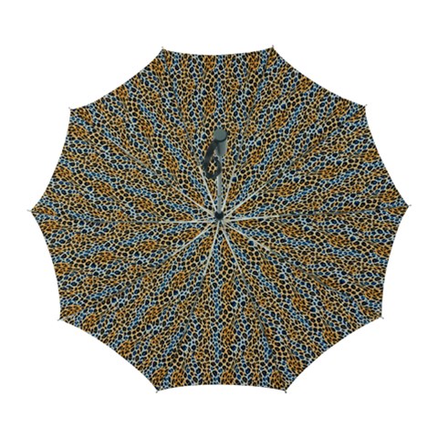 Blue Brown Leopard Automatic Folding Umbrella with Case (Large) from UrbanLoad.com
