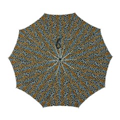 Blue Brown Leopard Automatic Folding Umbrella with Case (Large) from UrbanLoad.com