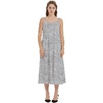 Light Grey Snake Casual Spaghetti Strap Midi Dress