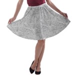 Light Grey Snake A-line Skater Skirt