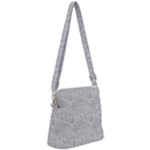 Light Grey Snake Zipper Messenger Bag