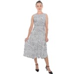 Light Grey Snake Midi Tie-Back Chiffon Dress